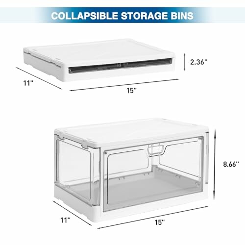 3-Pack Clear Stackable Storage Bins