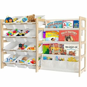 Toy Storage Organizer with Bookshelf