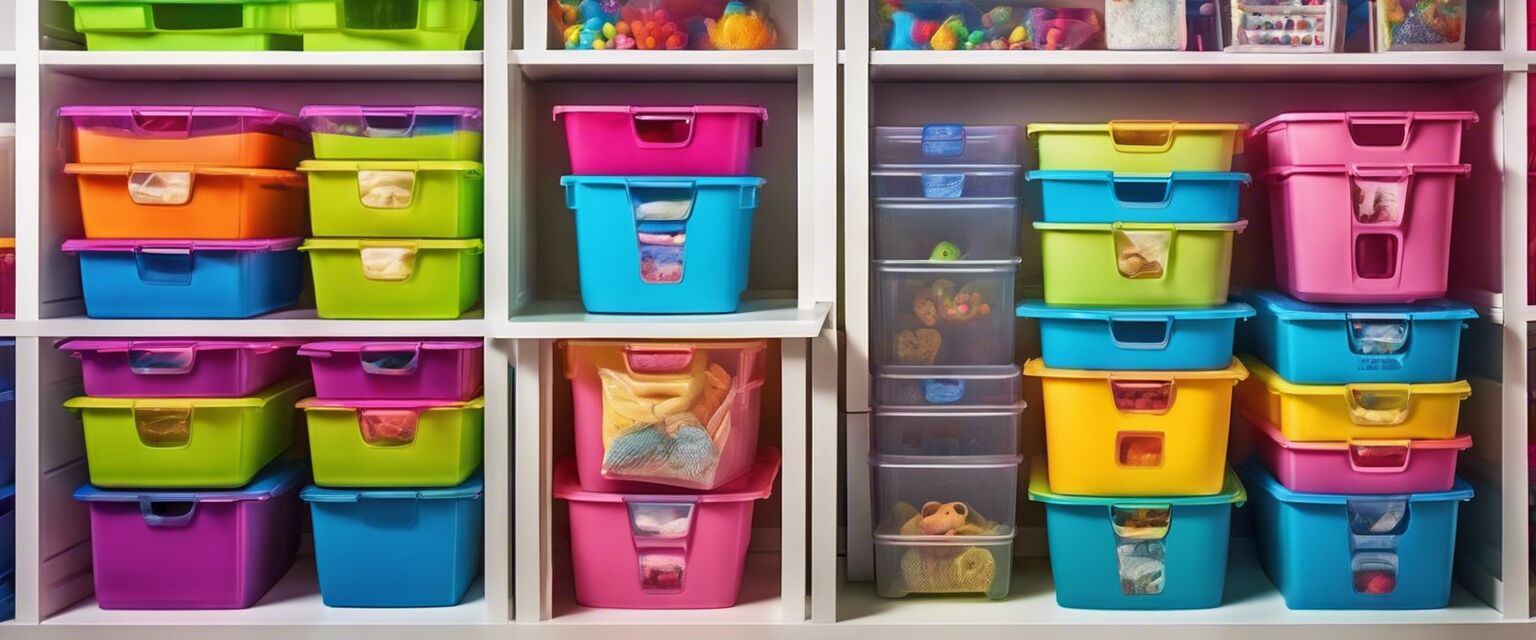 Plastic kids storage bins