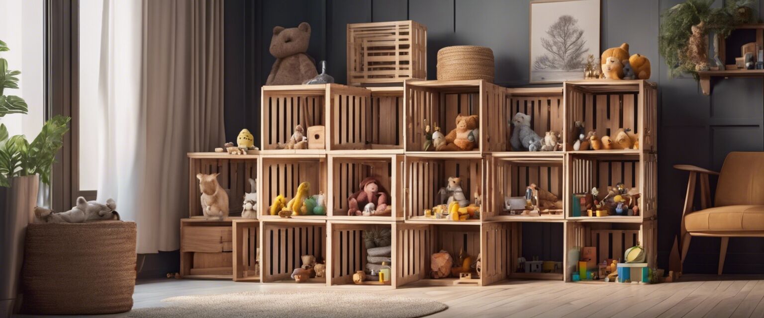 Wooden crate storage for kids toys